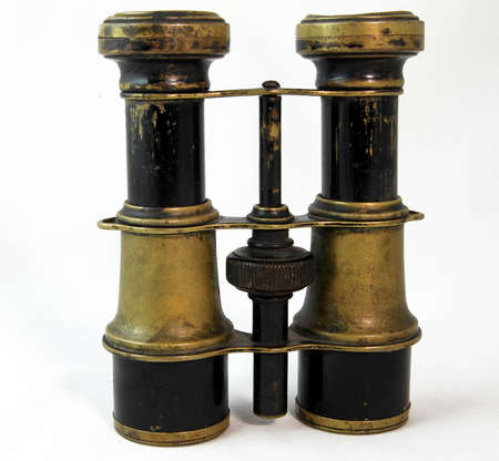 Vintage binoculars isolated on white backgroundの写真素材