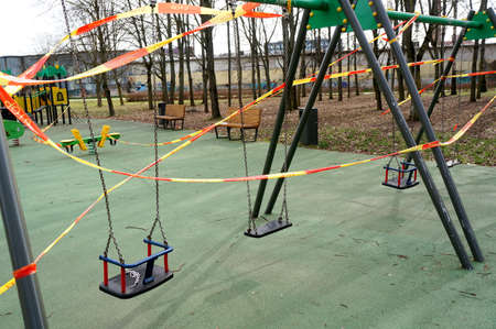 Children's playgrounds and sports grounds are prohibited, due to quarantine announced. COVID-19
