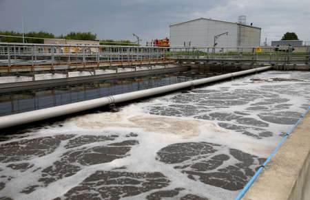 Water recycling on sewage treatment station Lithuania, Kedainiaiのeditorial素材