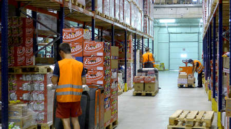 The image of shelves in the warehouse. Logistics, 24-hour work, Lithuania