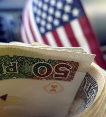 Lithuanian cash Litas, was in circulation before the adoption of the euro, cash Litasの写真素材