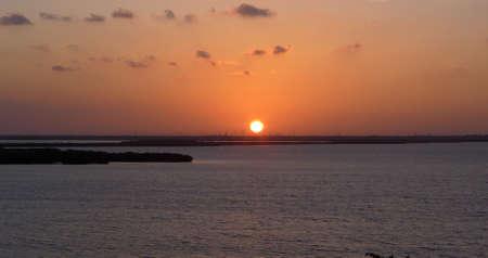 Landscape magnificent sunset on the ocean. Mexicoの写真素材