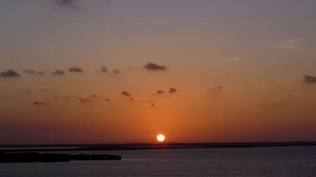 Landscape magnificent sunset on the ocean. Mexicoの写真素材