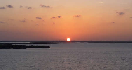 Landscape magnificent sunset on the ocean. Mexicoの写真素材
