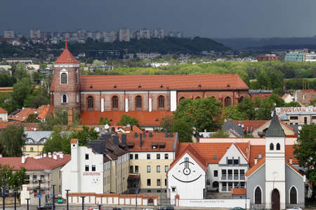View on the old town in Kaunas city and Nemunas river, Lithuania 17 05 2020