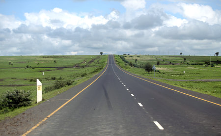 Highway on sky background, Tanzaniaの写真素材