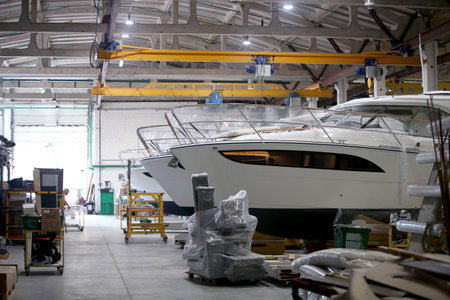 Pleasure boat factory "Marex", Ilgakiemio Village near Kaunas.のeditorial素材