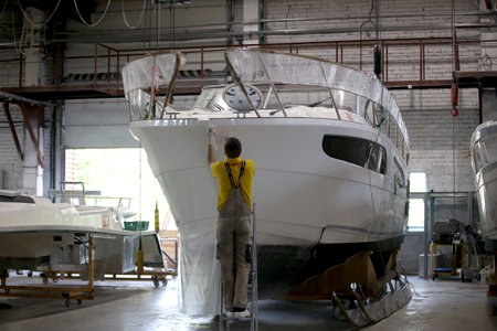 Pleasure boat factory "Marex", Ilgakiemio Village near Kaunas.のeditorial素材