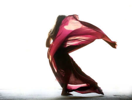 Aerobics fitness woman exercising isolated in full body.の写真素材