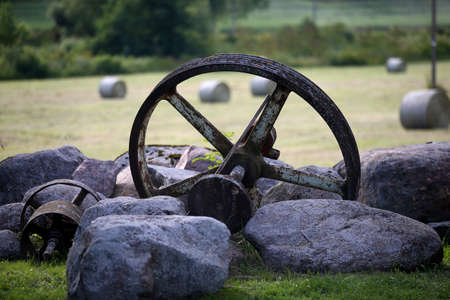 Old rusty gears and cogsの写真素材