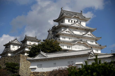 Himeji castle, Kansai Japan historic landmark backgroundのeditorial素材