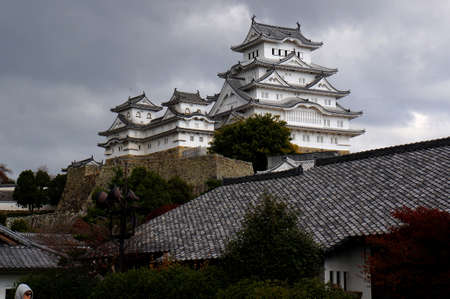 Himeji castle, Kansai Japan historic landmark backgroundのeditorial素材