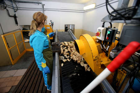 Kedainiai sugar factory. Nordic Sugar. Equipment and machinery inside an old Soviet-era sugar...