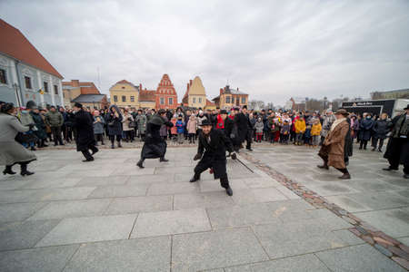 Street theater performance Signatories go to take photos The event was dedicated to the 104th...