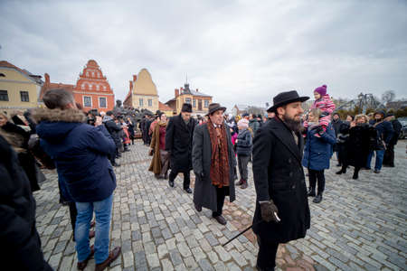 Street theater performance Signatories go to take photos The event was dedicated to the 104th...