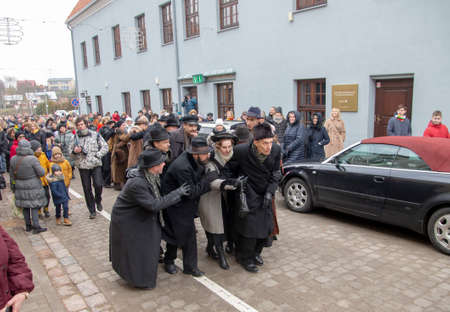 Street theater performance Signatories go to take photos The event was dedicated to the 104th...