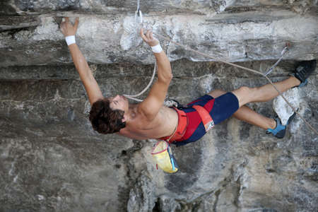 Mountaineers exercise rock climbing at Beach Bay in Krabi, Thailand 03 12 2019のeditorial素材