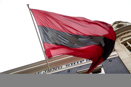 The flag of the city of Amsterdam is flying. 2021 05 22の写真素材