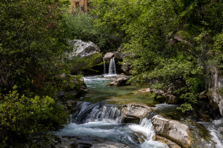 Waterfall "Cascade du Saut du Loup" in France, near to Courmes and Gourdonの写真素材