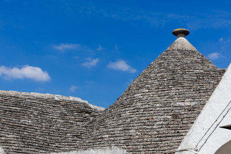 Typical trulli houses with conical roof in Alberobello, Apulia, southern Italyの写真素材