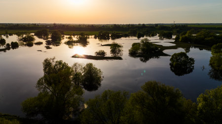 The River Overflowed from the Bank. Nevezis, Kedainiai District