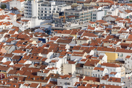 Panoramic view of the city of Nazare, Portugal.
