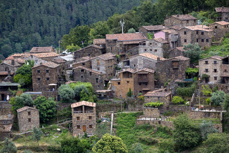 Talasnal: A Tourist Marvel in Portugal with Ancient Architecture, Stone Houses, and Narrow Alleys Jun 19 2024の写真素材