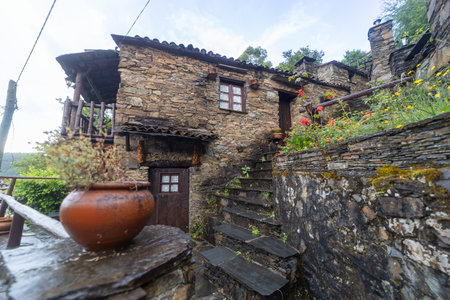 Talasnal: A Tourist Marvel in Portugal with Ancient Architecture, Stone Houses, and Narrow Alleys Jun 19 2024の写真素材