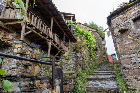 Talasnal: A Tourist Marvel in Portugal with Ancient Architecture, Stone Houses, and Narrow Alleys Jun 19 2024の写真素材