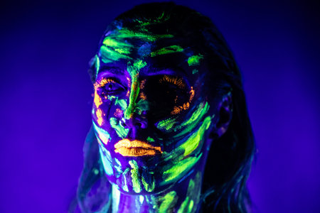 Glowing Body Art in the Dark: Fluorescent Paint and Studio Lighting
