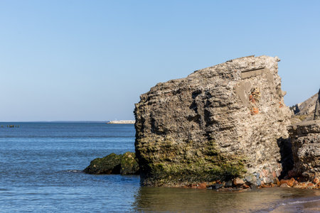 Ruins of a Demolished Fort on the Coast of Liepajaの写真素材