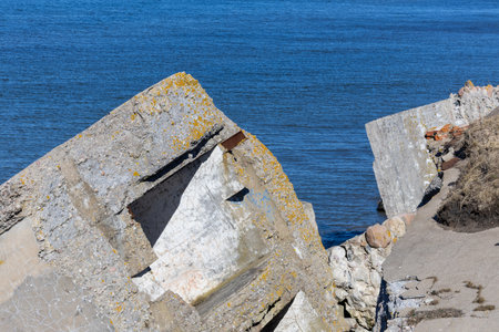 Ruins of a Demolished Fort on the Coast of Liepajaの写真素材