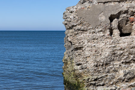 Ruins of a Demolished Fort on the Coast of Liepajaの写真素材