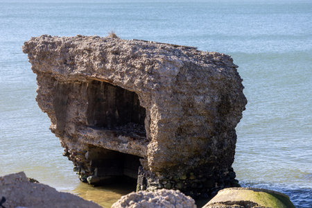 Ruins of a Demolished Fort on the Coast of Liepajaの写真素材