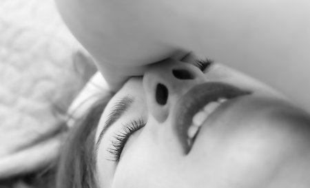 Emotional Portrait of a Relaxed Womanの写真素材