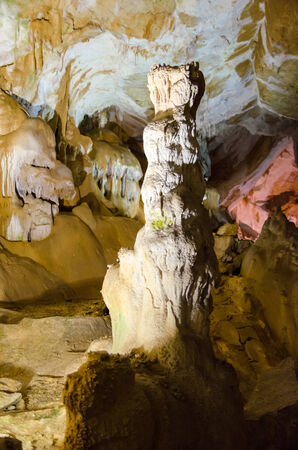 Stalagmite  Marble Cave  Karst cave in the Crimea  Massif Chatyrdag-Yayla  Vicinity of Alushta  Near the village Privolnoe の写真素材