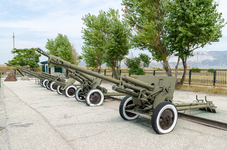 The open air museum Weapons and military equipment of the Great Patriotic War of 1941 - 1945 in Novorossiysk, Krasnodar Krai, Russia - August 28, 2016.のeditorial素材
