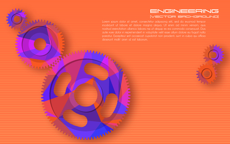 Gears. Abstract background for the technical site page: support, engineering, development, other. Vector illustration with place for text.のイラスト素材