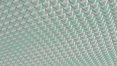 Abstract geometric background from 3d triangles. Vector illustration in retro design. The aspect ratio is 16: 9. Editable strokes.のイラスト素材
