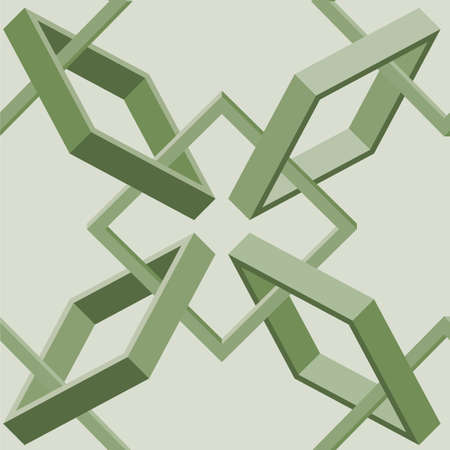 Isometric seamless pattern of woven 3d frames.Vector illustration in flat styleのイラスト素材