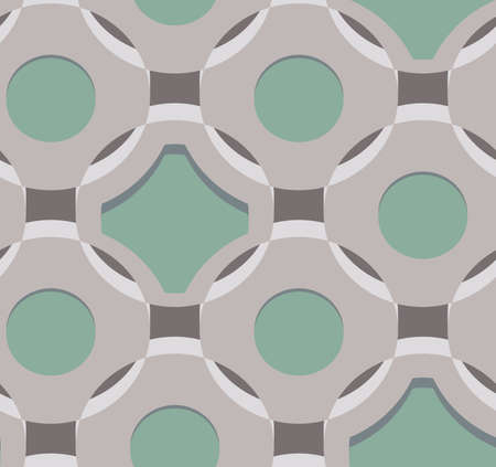 Abstract isometric 3D seamless pattern of geometric shapes in pastel colors. Vector illustration in a flat style.のイラスト素材