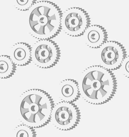 Seamless pattern with gears. Grayscale isometric pattern for background or fills. Vector illustration.のイラスト素材