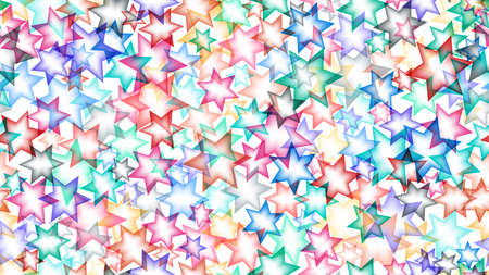 Abstract multicolored seamless pattern of overlapping transparent six-pointed stars with gradient fill. vector illustration.のイラスト素材