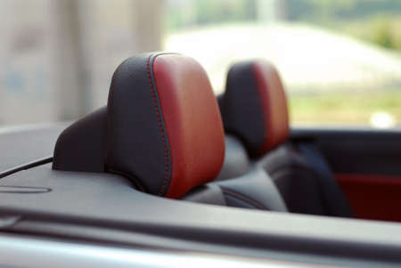 headrest detail on the convertible with the top down