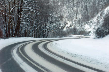 winter roadの写真素材