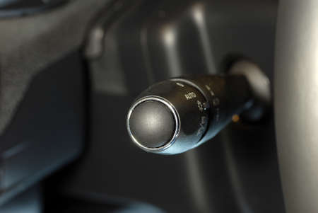 Closeup image of car lighting control switchの写真素材