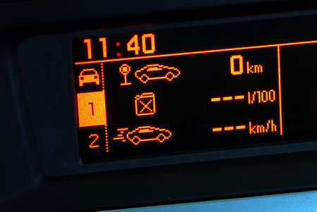trip computer on car dashboard, board computer