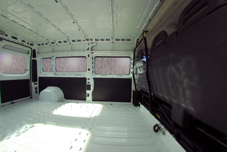 Inside commercial vanの写真素材