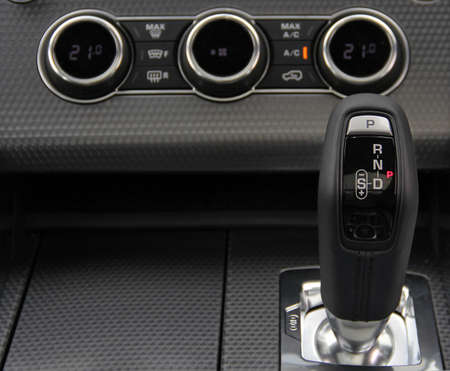 Automatic gear shift handle and car interior details