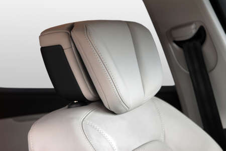 headrest on the front seat in the car